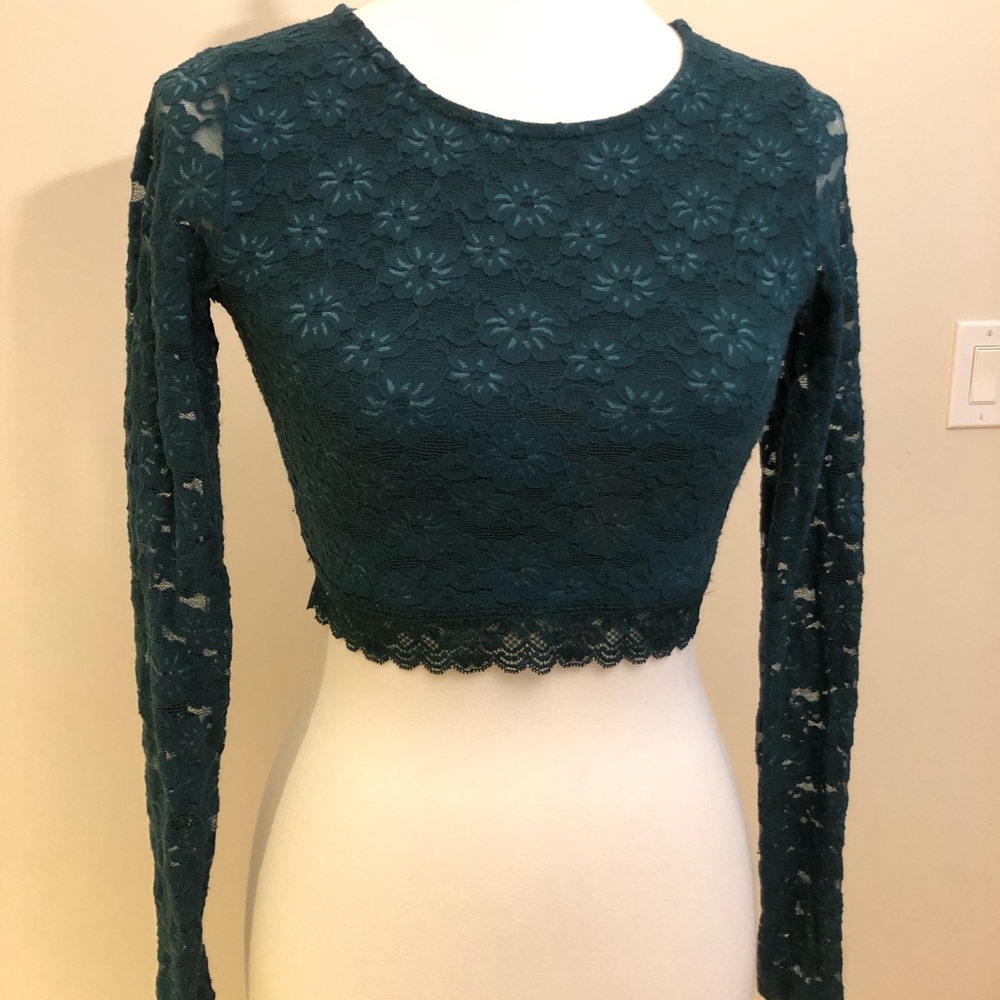 Dark teal crop top